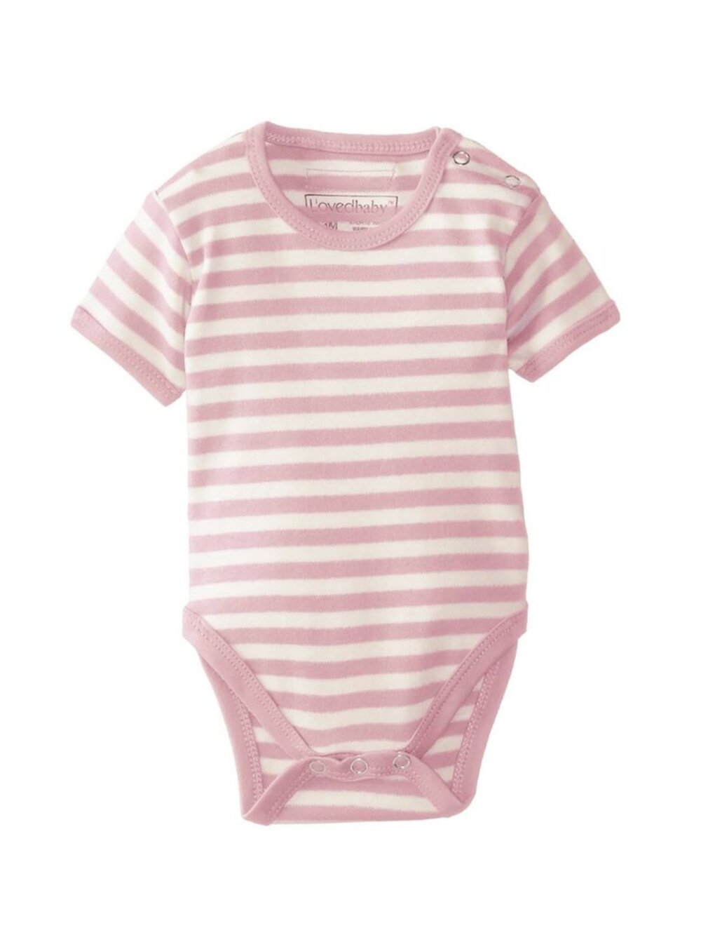 Loved Baby Girls Bodysuit Organic 100% Cotton Short Sleeve Infant Romper Size 9M - Picture 2 of 3